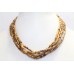 Necklace 5 Line Strand String Womens Beaded Jewelry Tigers Eye Stone Beads B111
